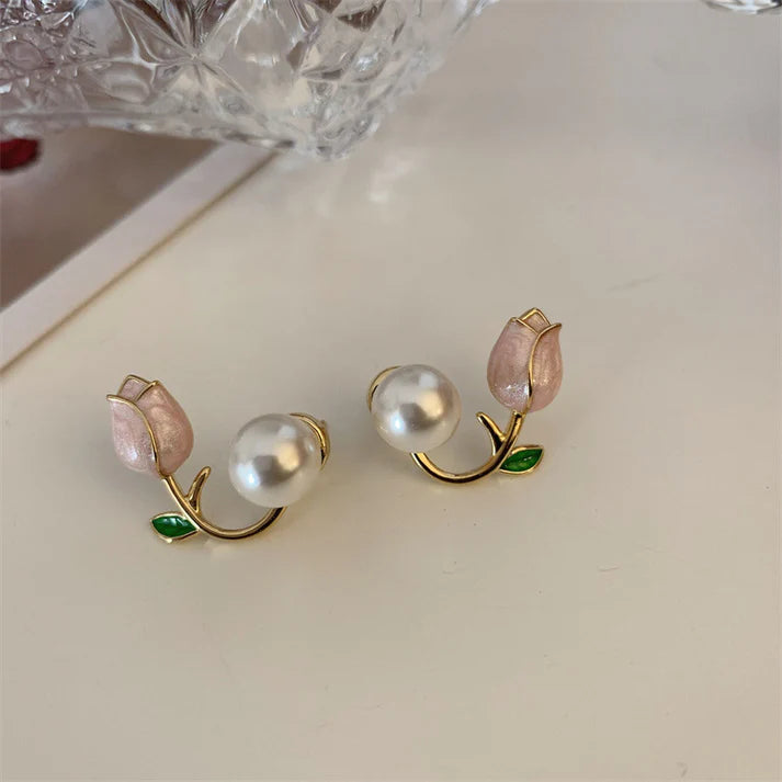 Pink Rosebud - Earring