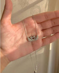 Double Swan White Pendant
