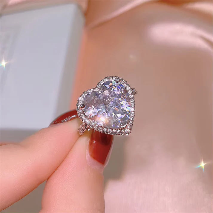Crystal Heart Diamond Silver - Ring