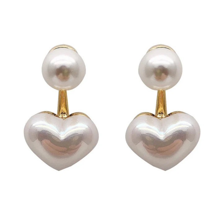 Pearl Cluster Heart - Earring