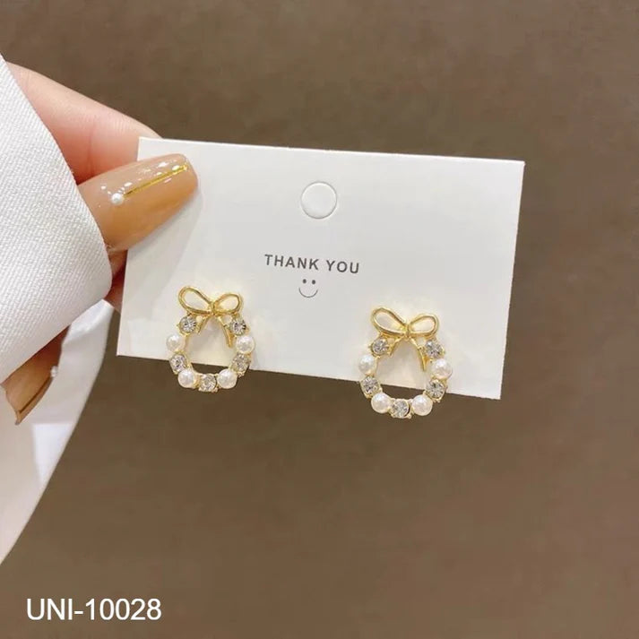 Bow Pearl Wreath - Earring