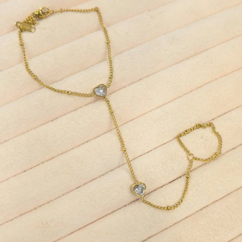 Heart Zircon Hand Chain