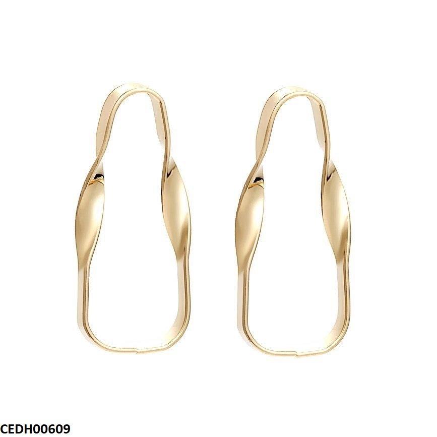 Oval Plain Drop Earring